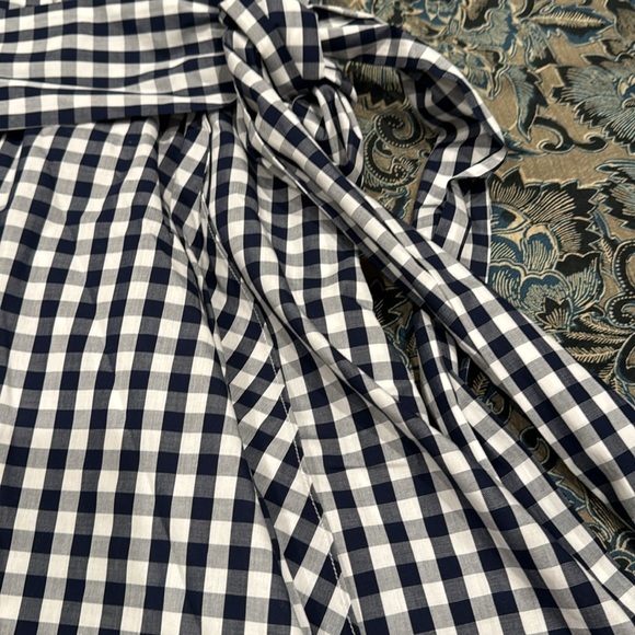 Boston Proper navy blue and white checkered halter dress size 8 - Picture 5 of 7